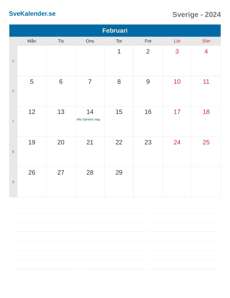 Kalender 2024 Februari