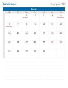 Kalender 2025 Januari